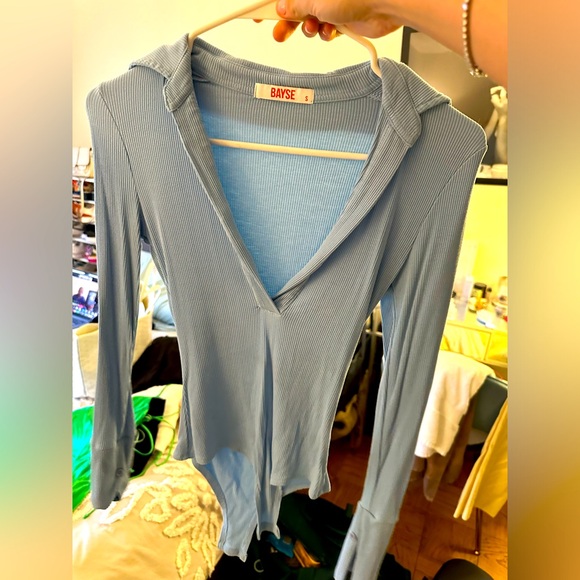 Bayse - long sleeve blue bodysuit size small - Picture 1 of 3